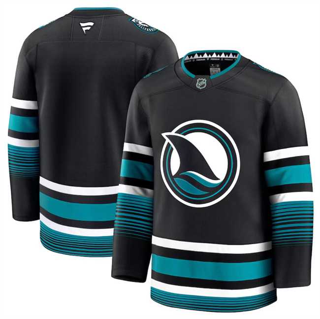 Mens San Jose Sharks Blank Black 2024-25 Alternate Stitched Hockey Jersey Dzhi